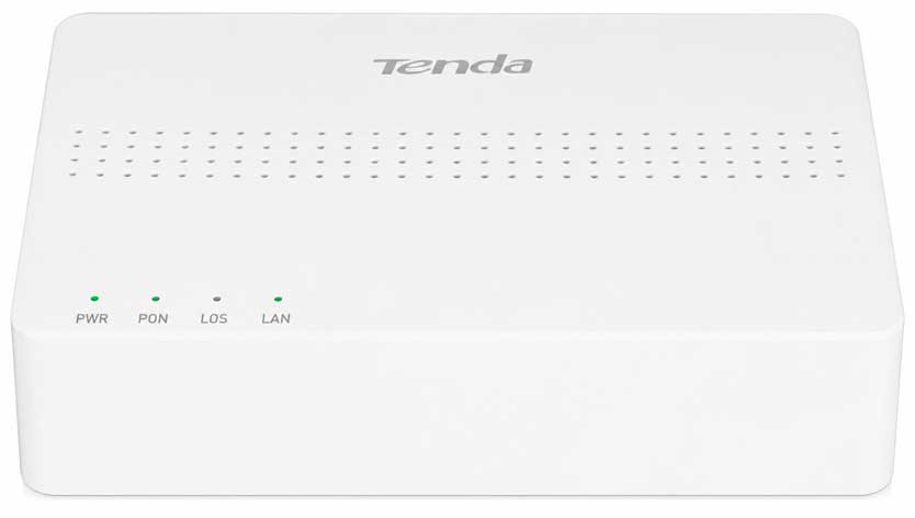 Индикаторы оптического терминала Tenda HG1: PWR, PON, LOS, LAN
